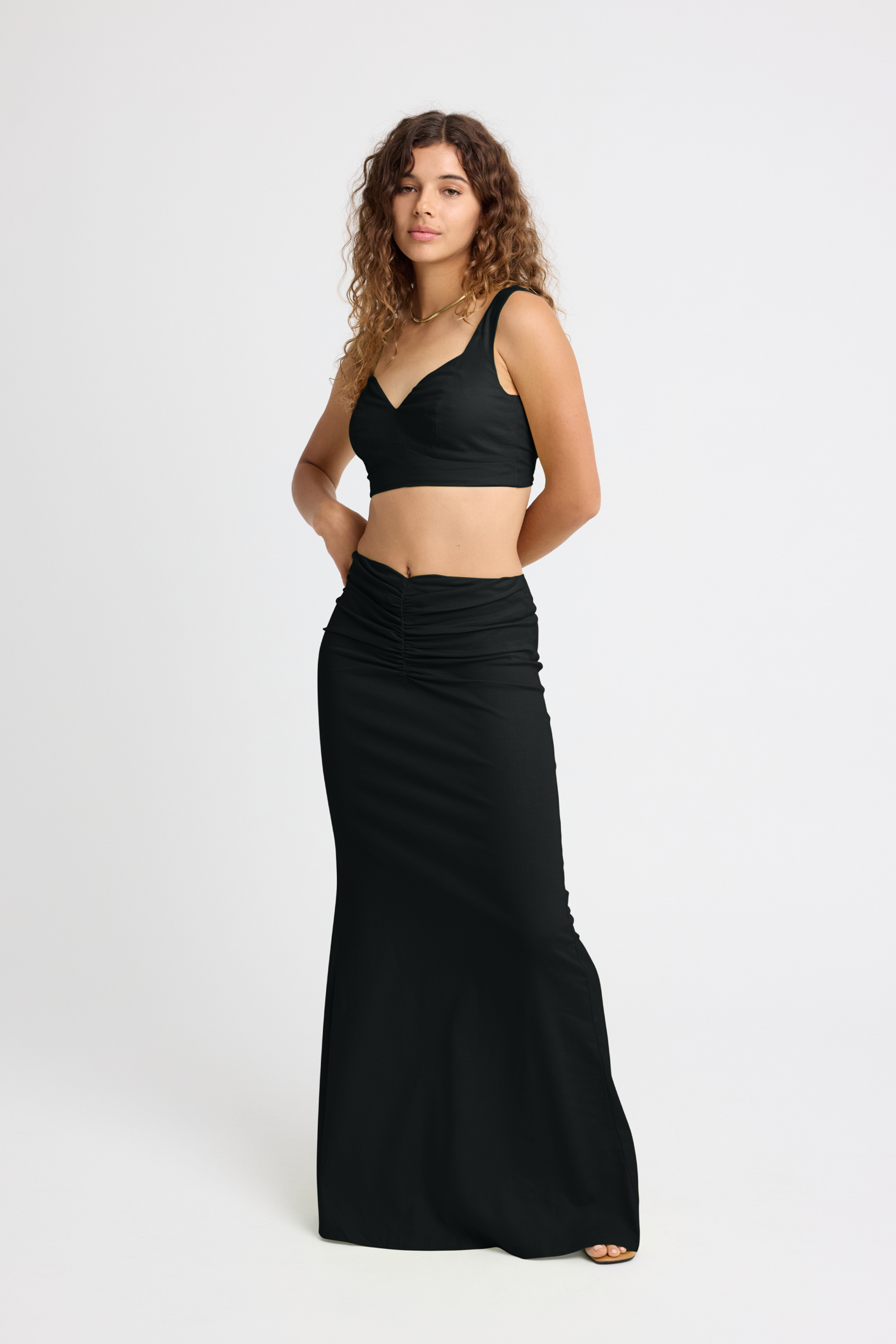 Black Linen Bralette