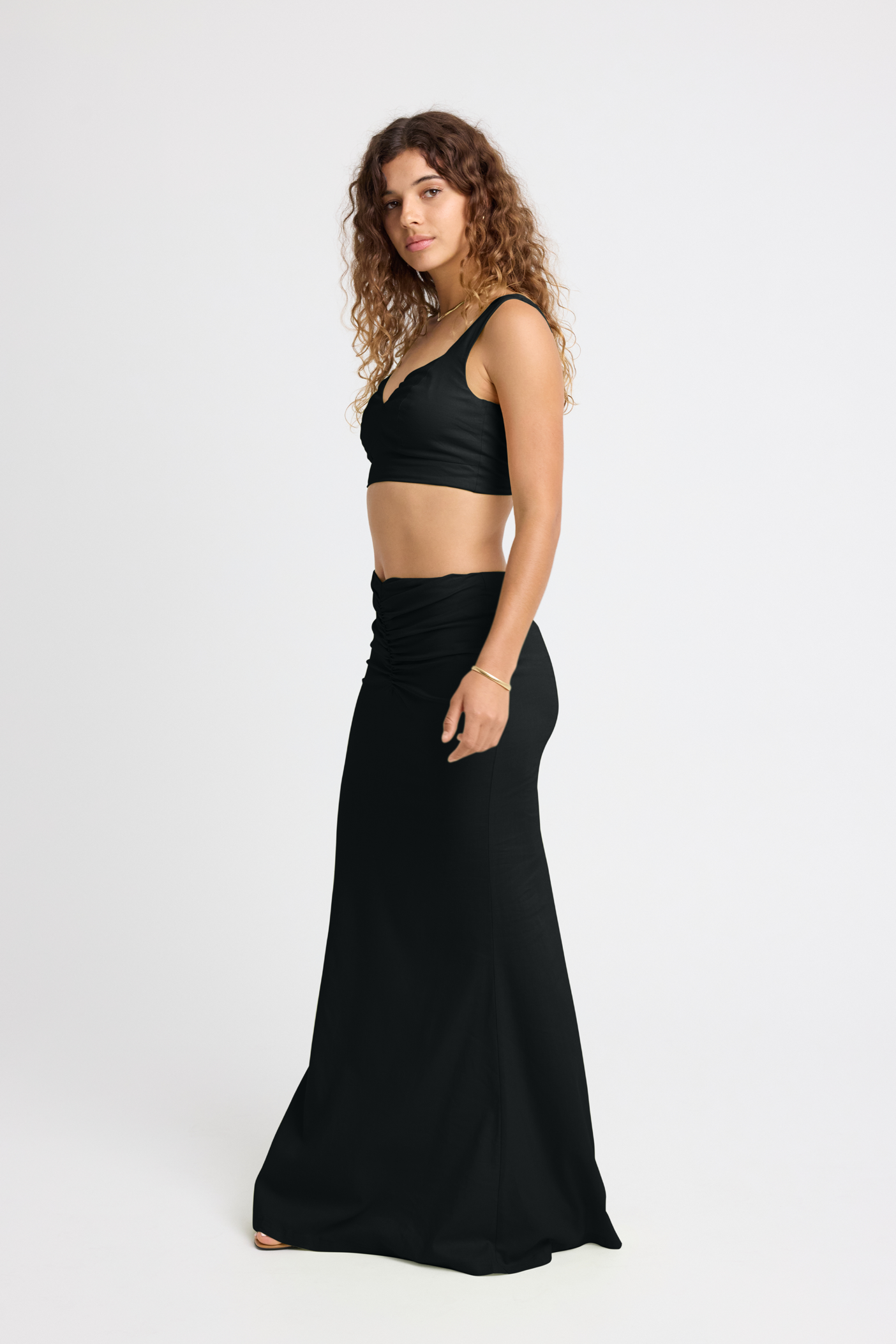 Black Linen Bralette
